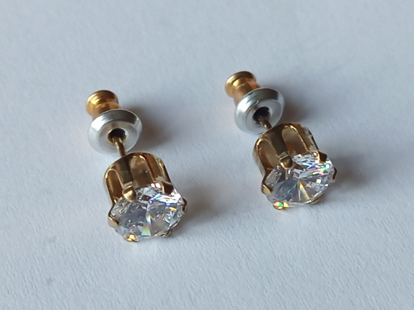 gold-plated zirconia silver studs